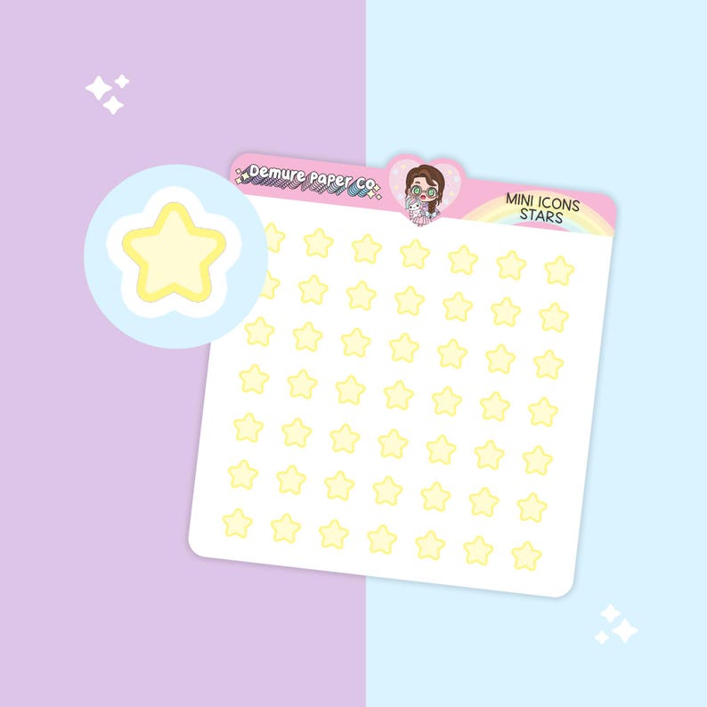 Stars Mini Deco Planner Icon Sticker Sheets, Functional Decorative ...