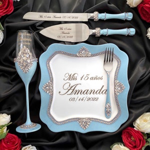Copa de bodas, Mis 15 Anos, my sweet 15 cake knife , sweet 15 glasses, Mis 16 Anos, sweet 16 glasses, Mis Quinceanera