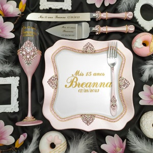 Quinceañera glass pink, Quince Brindis Set, Quinceanera Copas, mis quince, mis años, sweet 16
