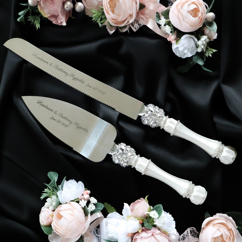 Silver cake cutting set wedding cake cutter wedding Cake Etsy