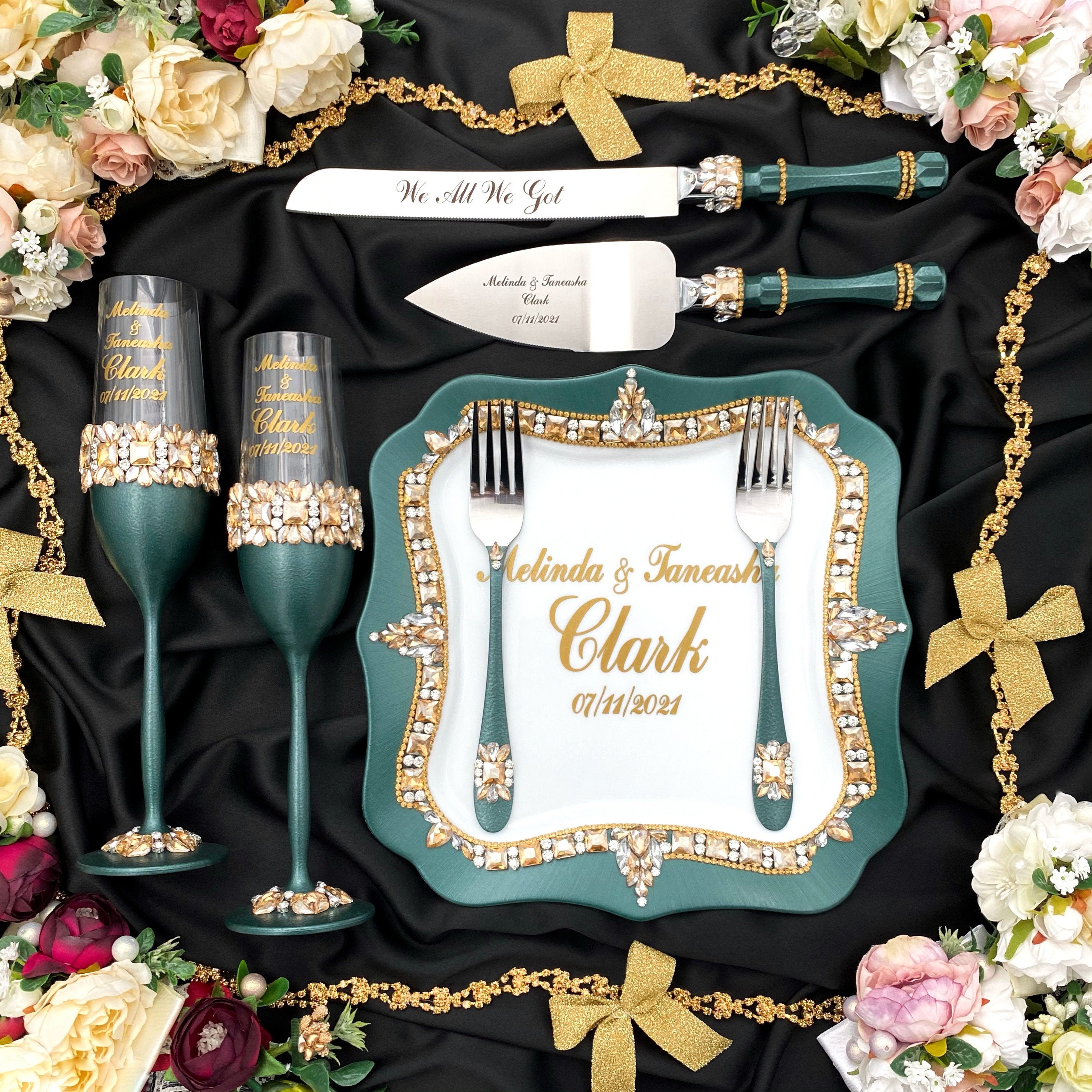 Emerald green and gold wedding Clearance