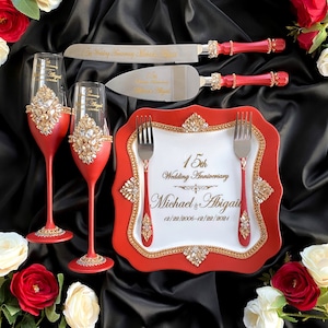 15th wedding anniversary gift, Crystal wedding Anniversary present Personalization 15th Anniversary