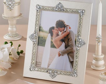Elegant bröllopsfotoram med strass | 6x8 årsdagspresent