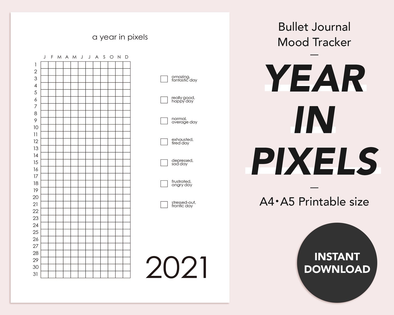 year-in-pixels-template-printable-mood-tracker-bullet-etsy