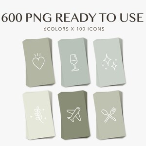 600 Instagram Story Highlight Icons Sage Greens Minimal Icons Simple Social media image 5