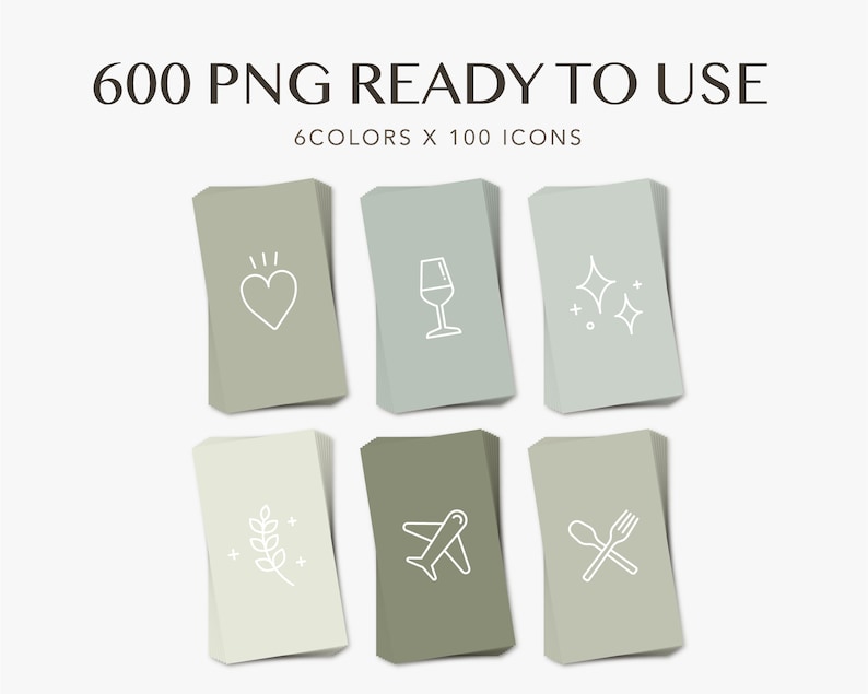 600 Instagram Story Highlight Icons Sage Greens Minimal Icons Simple Social media image 5