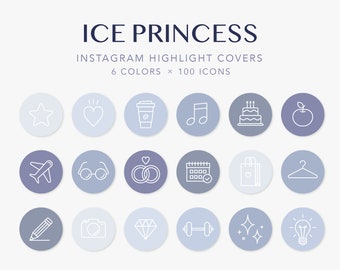 600 Instagram Story Highlight Covers | 600 Pale blue Colors Minimal | Icons | Simple | Social media