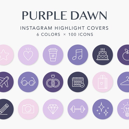 600 Instagram Story Highlight Icons Purple Minimal Icons - Etsy