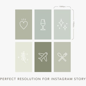 600 Instagram Story Highlight Icons Sage Greens Minimal Icons Simple Social media image 3