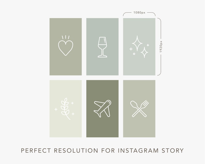 600 Instagram Story Highlight Icons Sage Greens Minimal Icons Simple Social media image 3