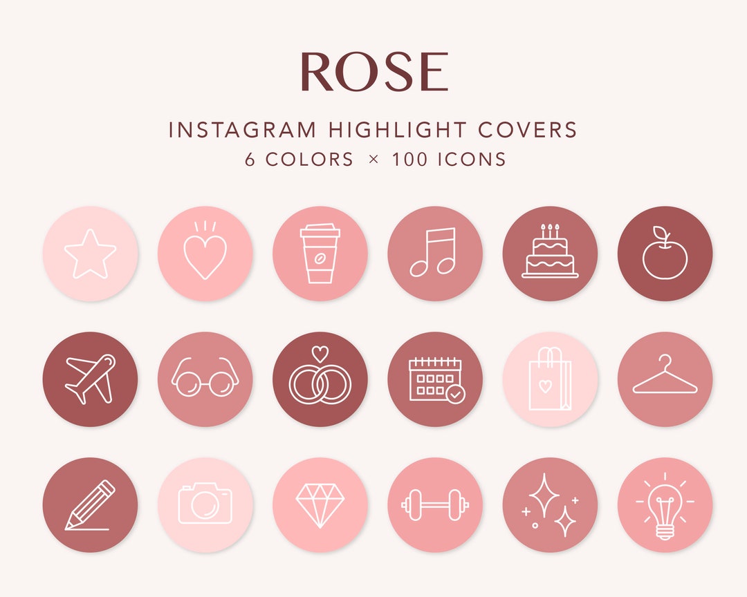 600 Instagram Story Highlight Covers 600 Rose Colors Minimal - Etsy