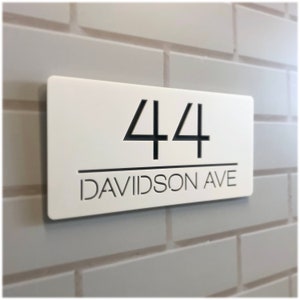 Modern House Number Sign, 40cm x 20cm, Style 1