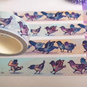 Schattige duif en brood - Washi Tape - 2 x 1000 cm