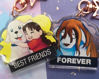 fullmetal alchemist nina and alexander - best friends forever charm Double Sided / 2" inch / 5.08 cm