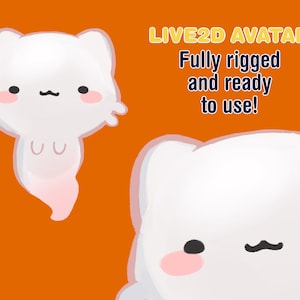 Vtuber - Ghost cat 1.0 - Fully Body/Fully rigged Live2D Avatar