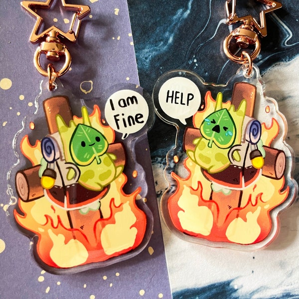 Acrylic Legend of Zelda charm double-sided /  korok meme / 2,5” inch / 6,35 cm