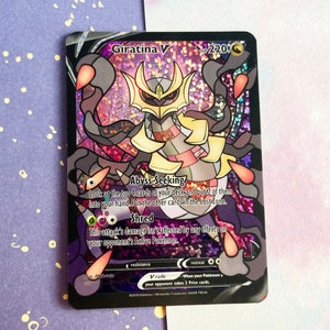 Holo Glitter Giratina V Card - Handmade Stained Glass Art