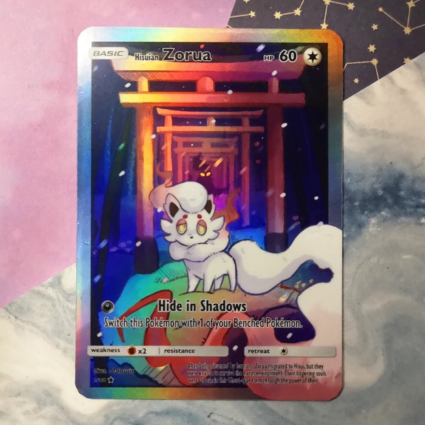 Holo Zorua Hisuian / Benutzerdefinierte holografische Pokémon Karte / Basiskarte