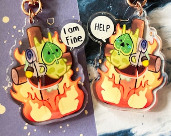 Acrylic Legend of Zelda charm double-sided /  korok meme / 2,5” inch / 6,35 cm