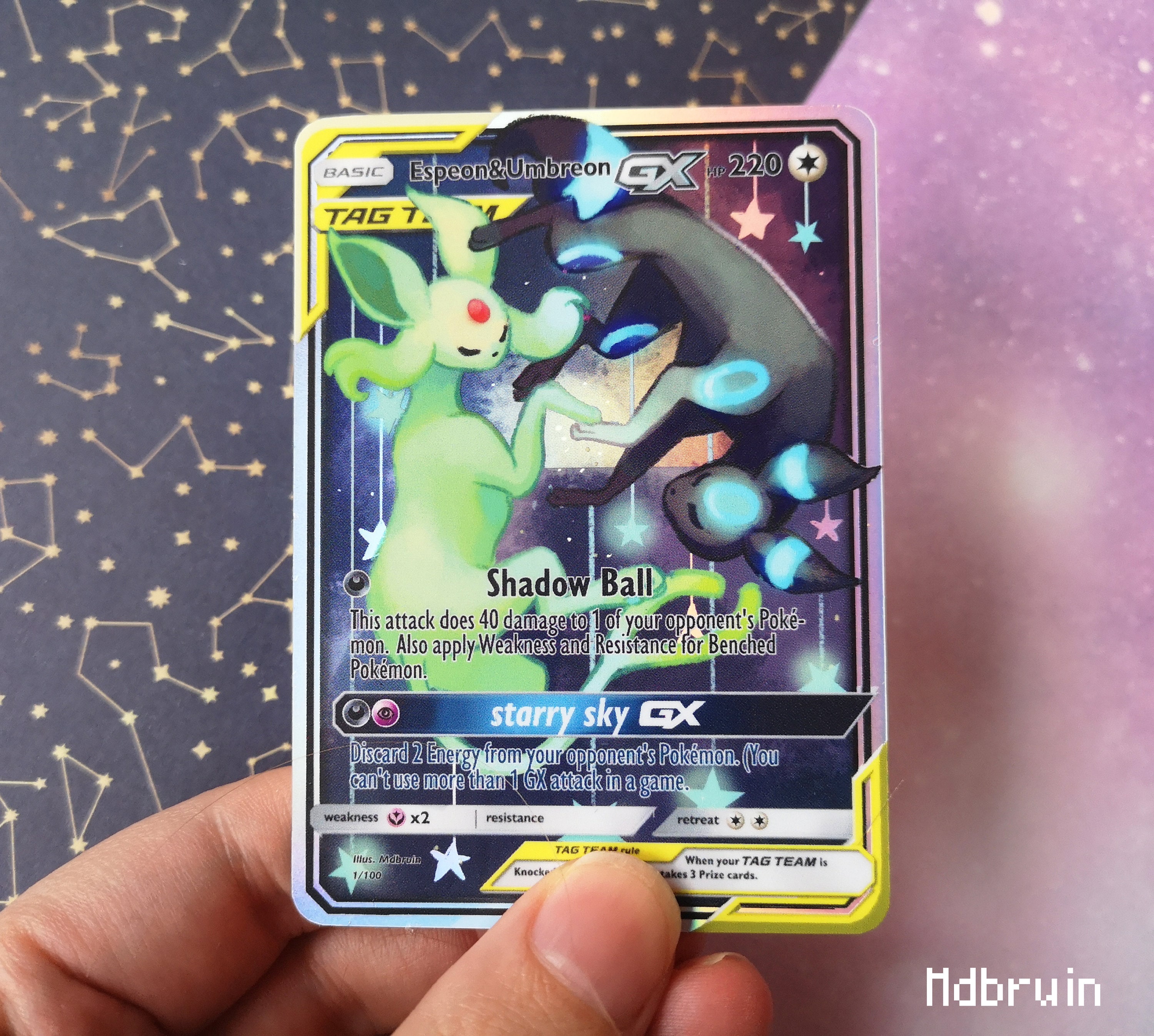 Custom Holo shiny Umbreon and Espeon tag team Pokemon card - Etsy 日本