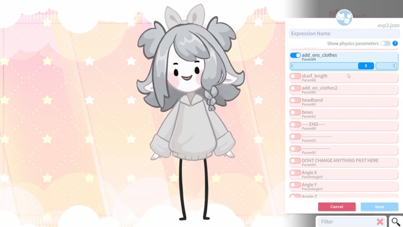 May include: A cartoon character with gray hair and a gray hoodie. The character has a pink bow in their hair and is wearing a gray hoodie. The character is standing on a pink and white background with stars.
