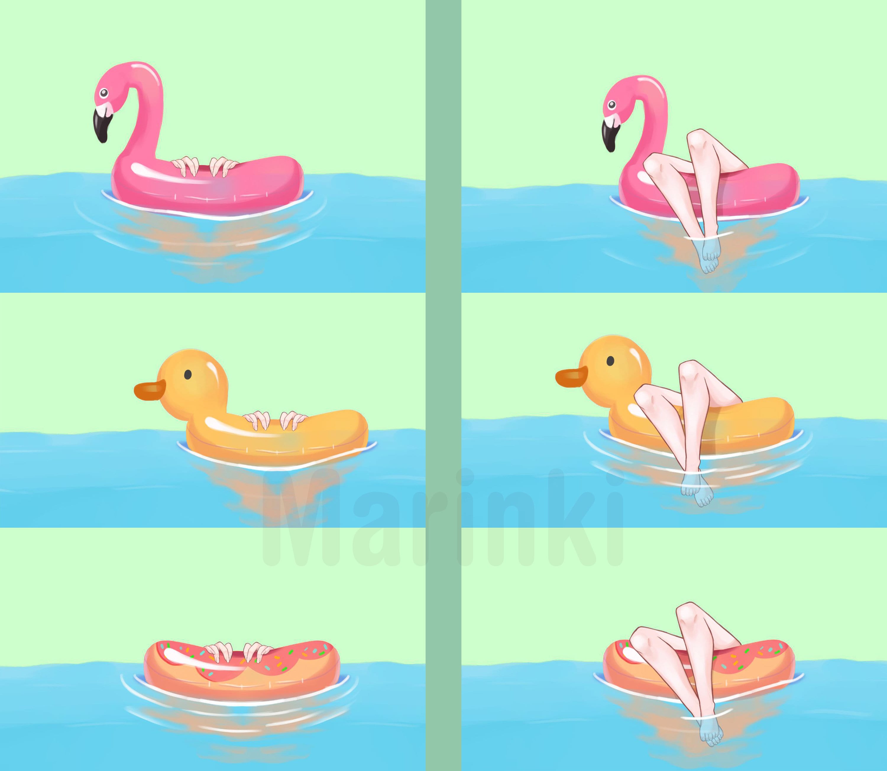 Vtuber Asset | Summer Pool Floatie & Animated Beach and Pool Background ...