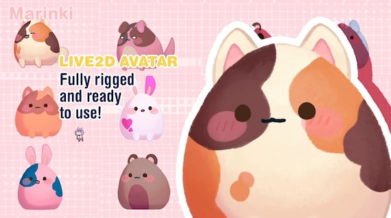 * vintage animal ୨୧ 立ち姿の 可愛い ウサちゃん Customizable Vtuber Model: Fully Rigged Bunny, Cat, Bear, Dog