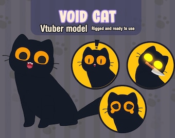 Void Cat Vtuber Avatar: Fully Rigged Live2D Model (Digital Download)