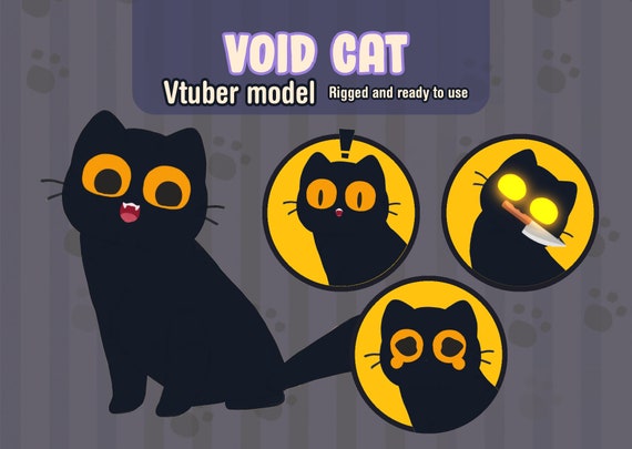 Void Cat Vtuber Avatar: Fully Rigged Live2D Model (Digital Download)