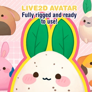 Customizable Vtuber Blop - Bunny pack | Vtuber pet | Fully Body/Fully rigged Live2D Avatar
