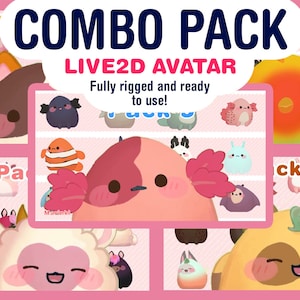 Customizable Vtuber Blop Combo Pack: Fully Rigged Live2D Avatar (Digital Download)