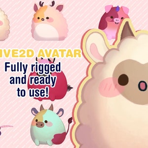 Customizable Vtuber - cow, pig, horse, sheep, deer and many more models | Vtuber pet | Fully Body/Fully rigged Live2D Avatar