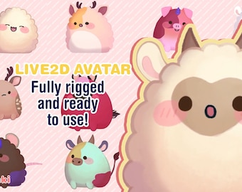 Customizable Vtuber - cow, pig, horse, sheep, deer and many more models | Vtuber pet | Fully Body/Fully rigged Live2D Avatar