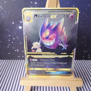 Holo Mega Gengar and mimikyu/ Custom holographic Pokémon card / EX card image 4