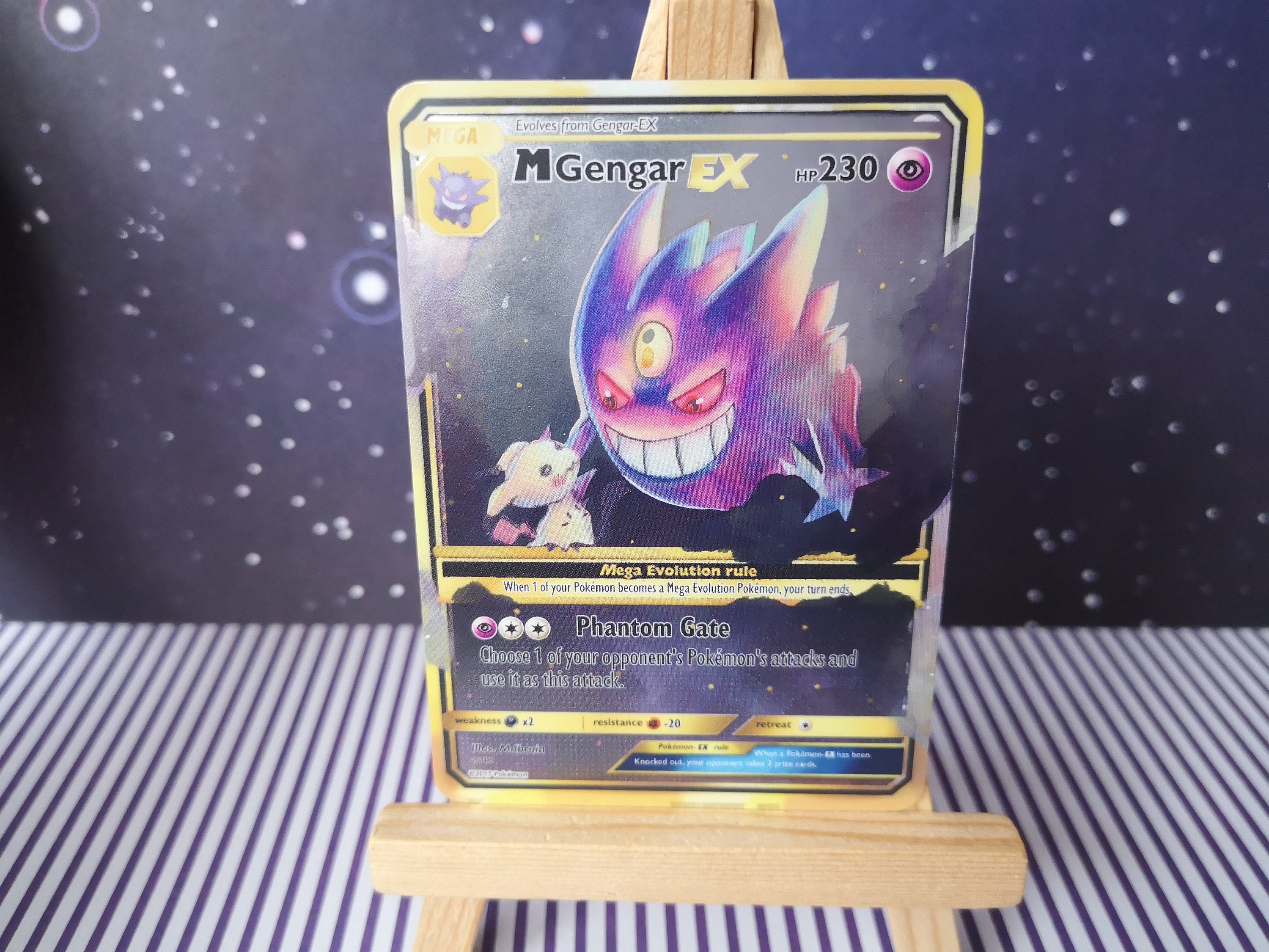 Holo Mega Gengar and Mimikyu/ Custom Holographic Pokémon Card / EX Card -   Israel