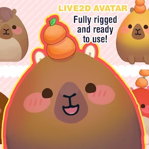 Customizable Vtuber - Blop Capybara - Fully Body/Fully rigged Live2D Avatar
