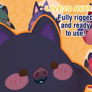 Customizable Vtuber - demon and bat Halloween special / Fully Body/Fully rigged Live2D Avatar