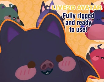 Customizable Vtuber - demon and bat Halloween special / Fully Body/Fully rigged Live2D Avatar