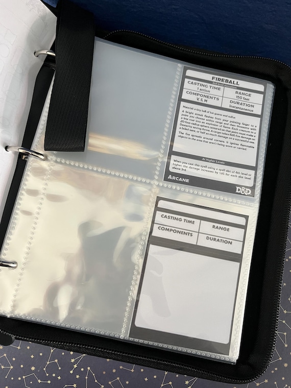 d&d spell card binder Amazon.com: Spellbook Cards Holder DND RPG Pocket Spell Book & Reference Card  Holder, Tome of Recollection TTRPG Gaming Accessories for Dungeons and  Dragons Beginner Master (60 Poker-Size Player Cards Included) : Toys main image 1