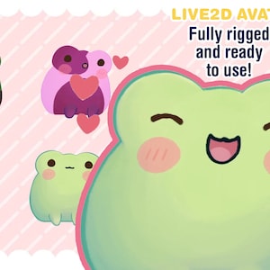 Vtuber - frog - vtuber pet - Fully Body/Fully rigged Live2D Avatar