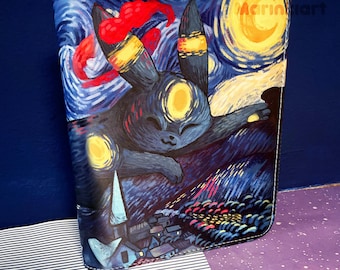 Pokémon Trainer Sammelmappe / 4 Pocked Toploader oder Standard / Nachtara und Jirachi van Gogh Sternennacht