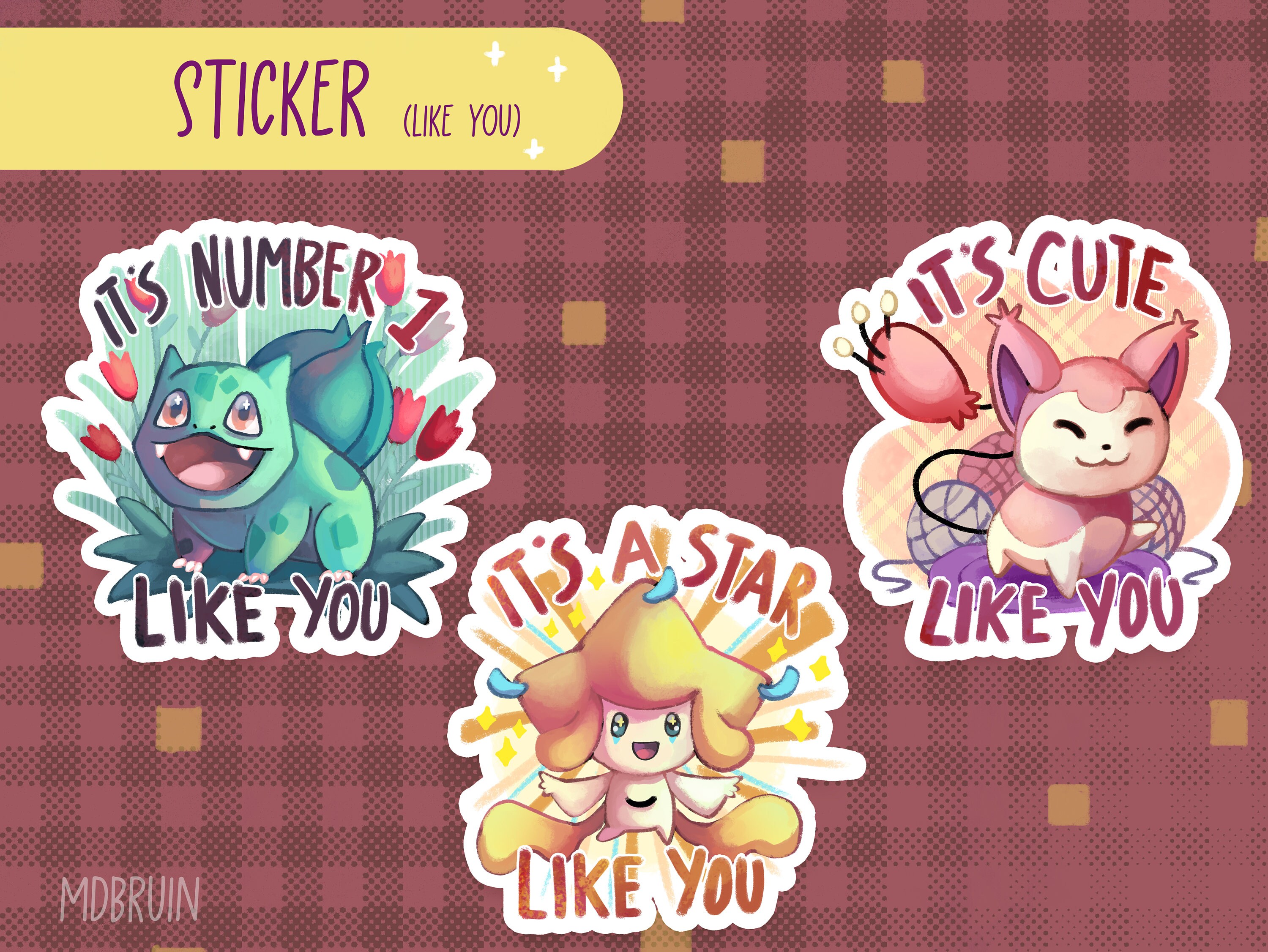 Skitty Pokemon Christmas Gifts 2022 Nice Pokemon Stickers Like You Skitty Jirachi Bulbasaur | Etsy Ireland