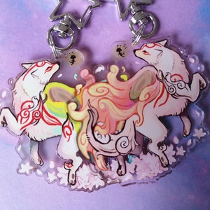 Acrylic Okami Charm bouble sided / 2,5” inch / 6,35 cm