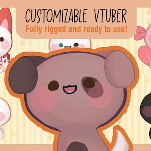 Customizable Vtuber/vtuber pet - Bunny, Cat, fox, Dog, axolotl vtuber model - Fully Body/Fully rigged Live2D Avatar