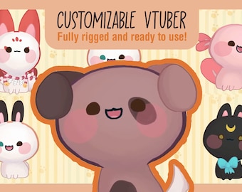 Customizable Vtuber/vtuber pet - Bunny, Cat, fox, Dog, axolotl vtuber model - Fully Body/Fully rigged Live2D Avatar