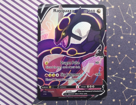 Holo Shiny Rayquaza / Custom holographic Pokémon card / V Card