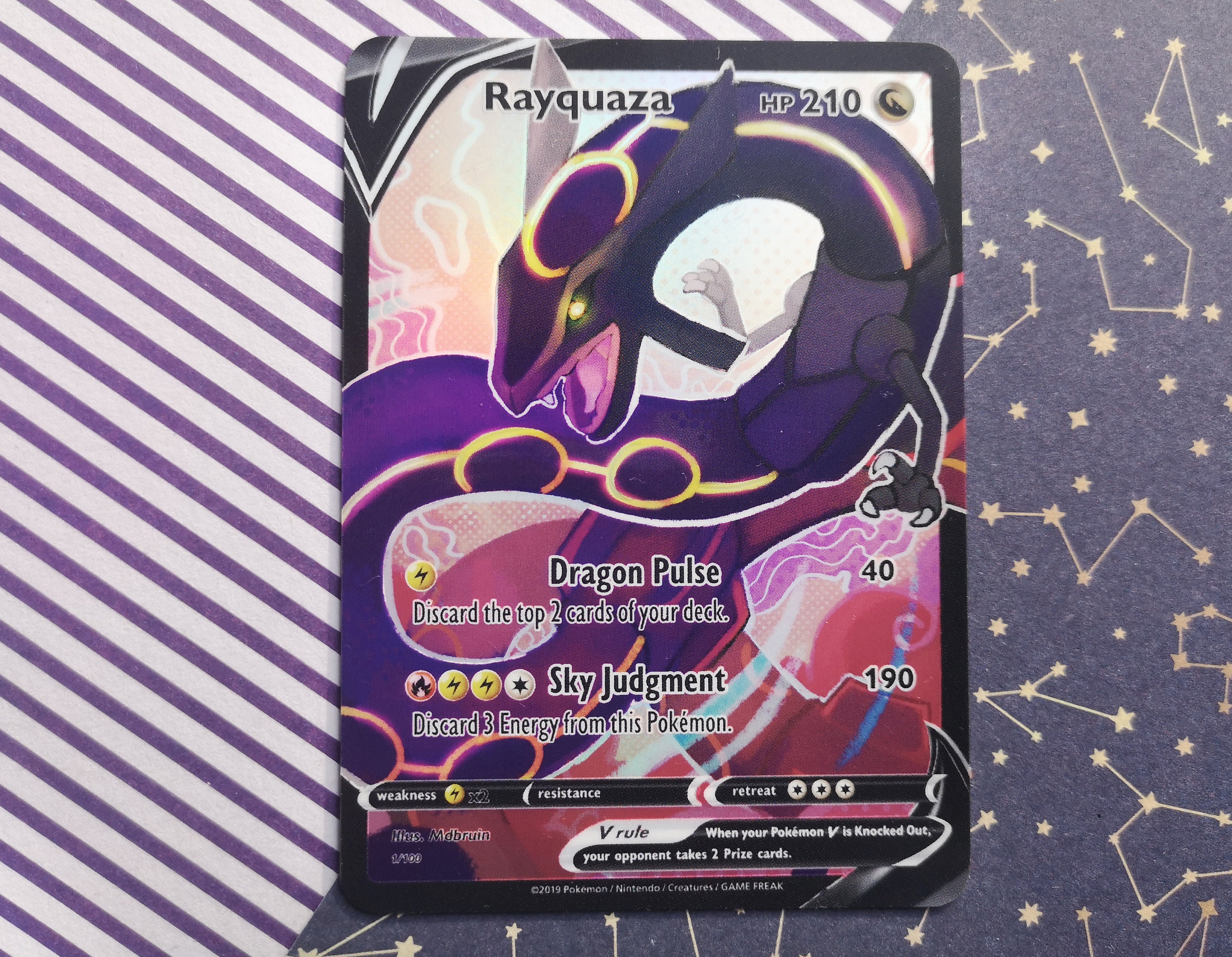 Holo Shiny Rayquaza / Custom holographic Pokémon card / V Card -   Portugal