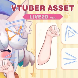 vtuber asset | cat meow hands neon ears and wiskers | Live2D version |