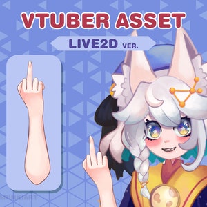 Middle Finger Vtuber Asset: Live2D Hand Gesture (Digital Download)