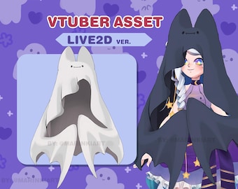 Halloween Cute Bat Blanket Vtuber Asset | Live2D (Digital Download)